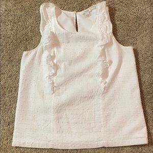 J.Crew white ruffle tank top, size 0